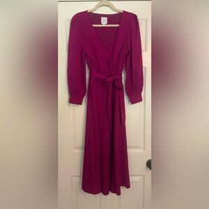 NWOT Small Magenta Midi With Tie Waist